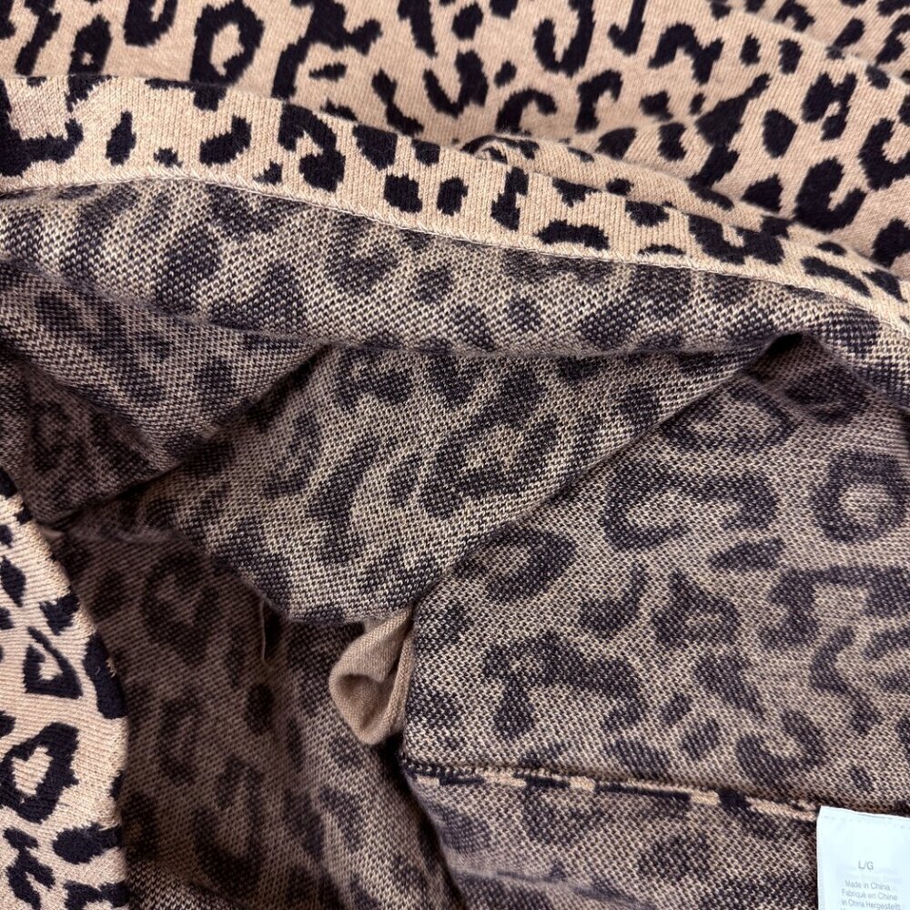 NWT J.Crew Leopard Print Sweater Dress with Pockets – Women’s Large - Picture 7 of 14